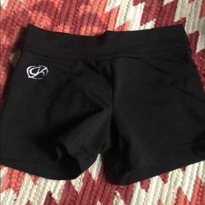 black stretchy athletic shorts